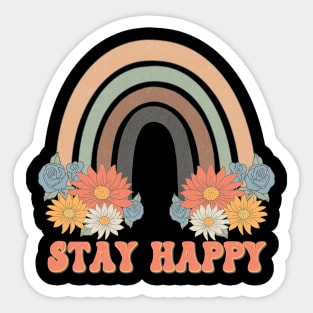 Stay Happy Rainbow Sticker